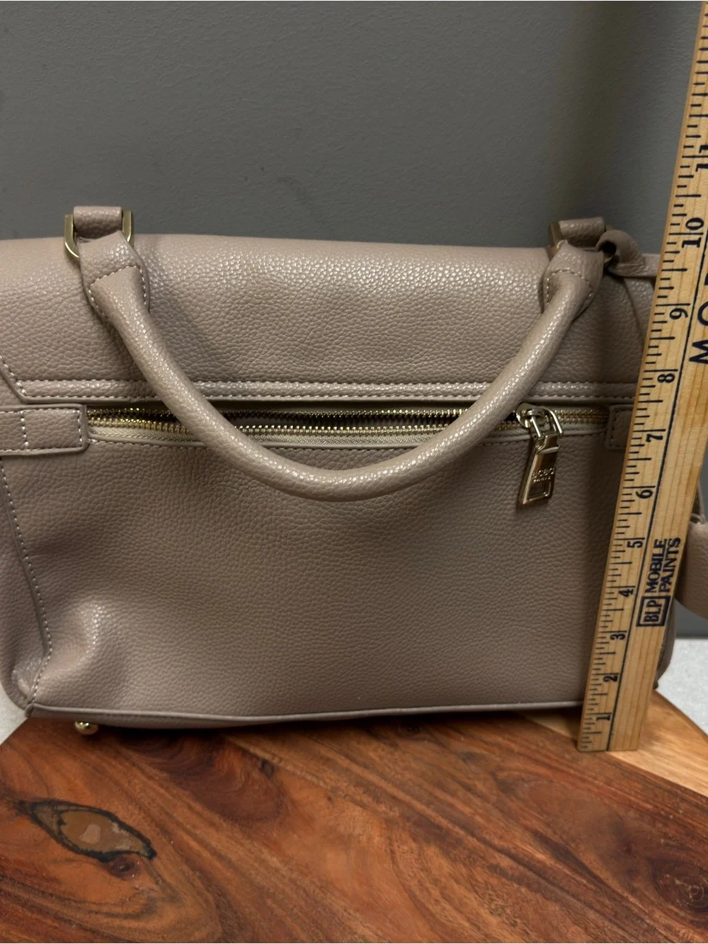 BCBG Taupe Pebble Leather Top-Handle‎ Satchel